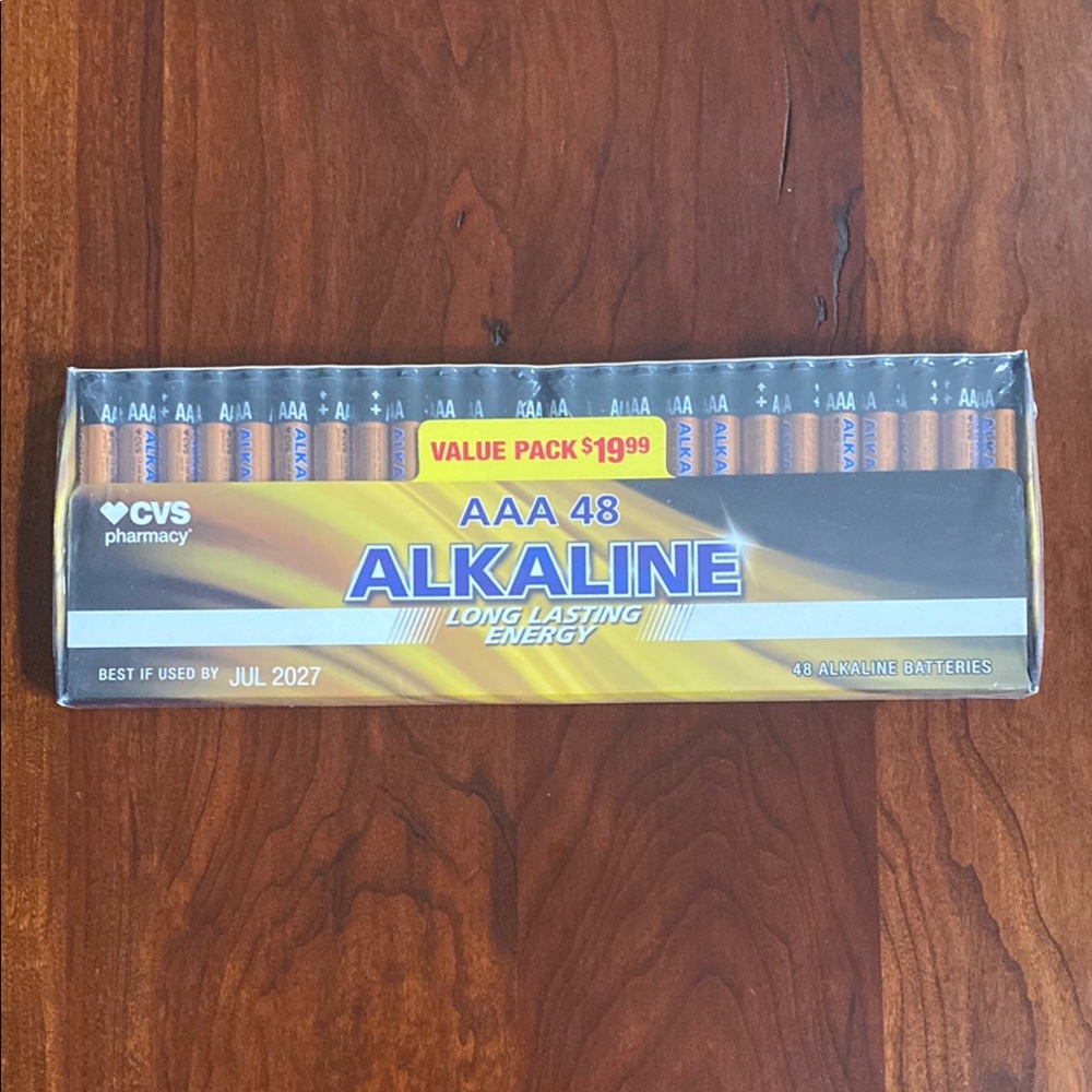 AAA Batteries. Pack of 48. Best if used by July 2027
